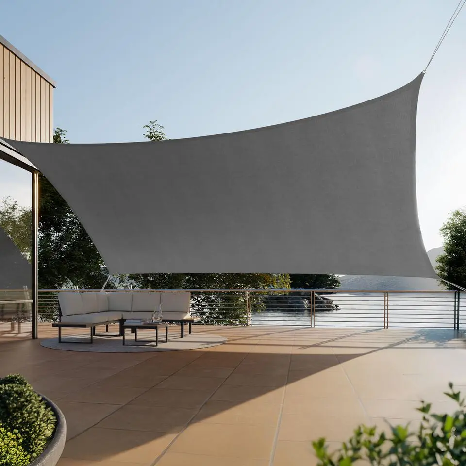 tectake Schaduwdoek Sunny, weerbestendig HDPE-materiaal met UV-bescherming