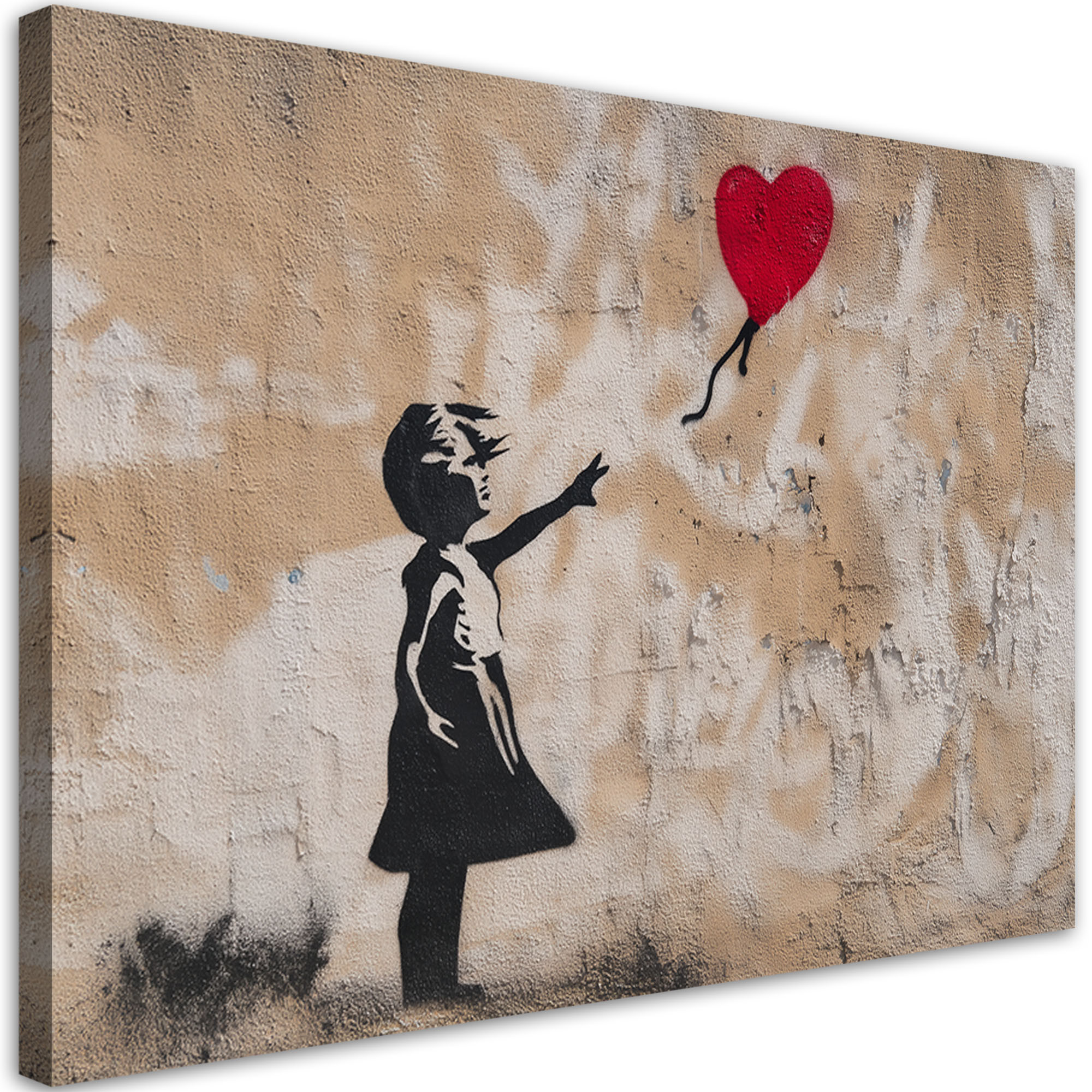 Feeby Obraz na płótnie, Banksy Dziewczynka z balonikiem Beżowy 60x40