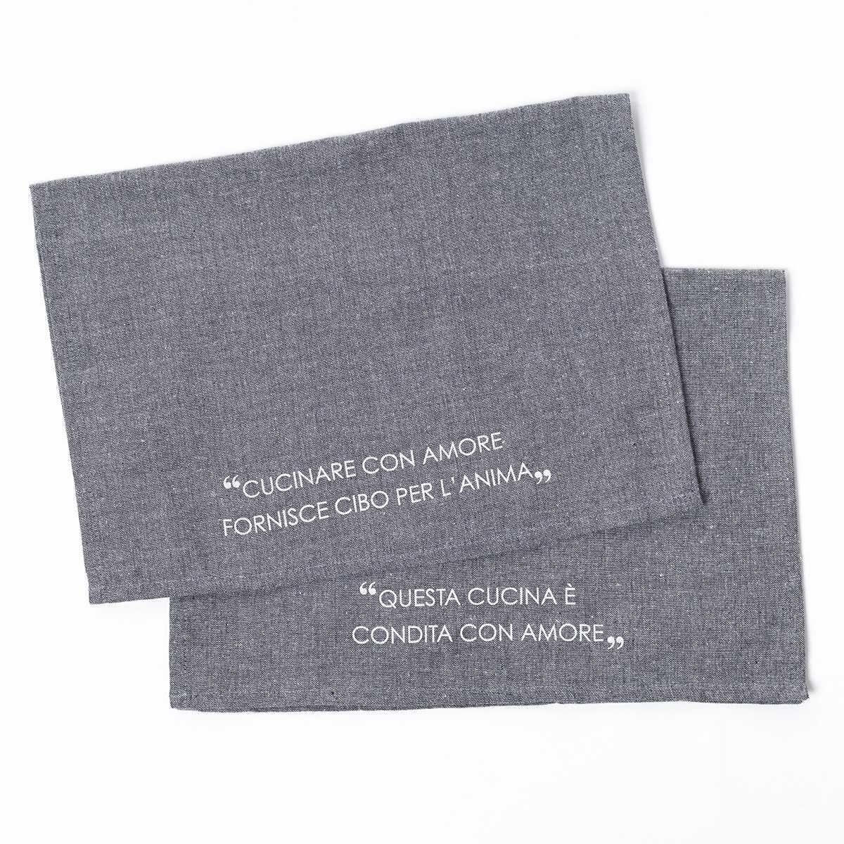 Conjunto de 2 panos cozinha cinza escuro 45x65cm