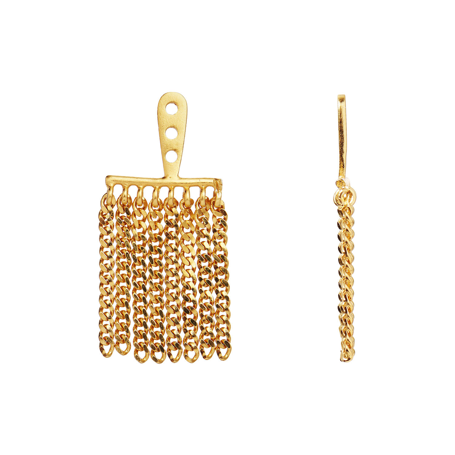 Dancing Chains Behind Ear Earring Single, gold