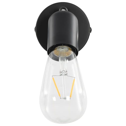 NNEVL Spot Lights 2 pcs with Filament Bulbs 2 W Black E27