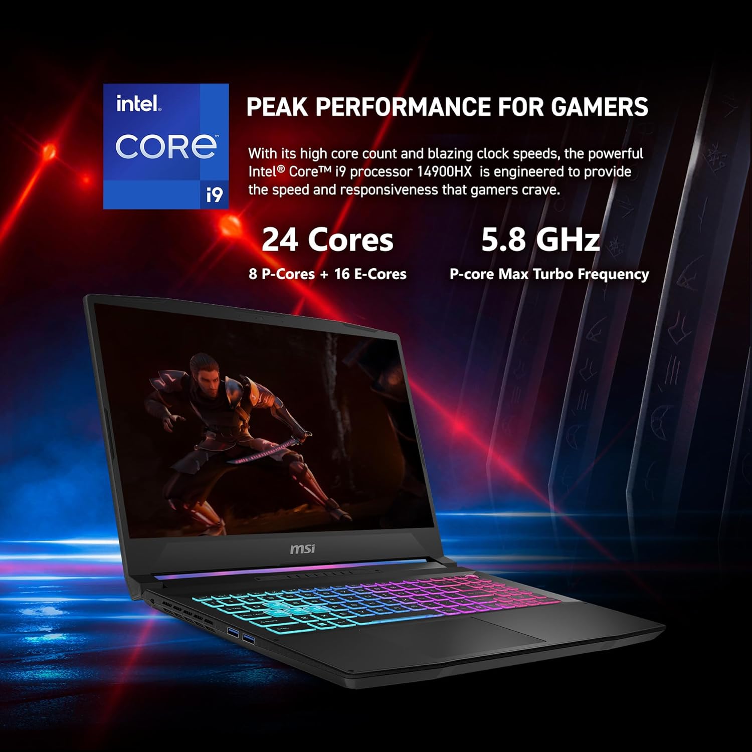 msi Katana 15 HX 15.6” 165Hz QHD+ Gaming Laptop: Intel Core i9-14900HX  NVIDIA Geforce RTX 5070  32GB DDR5  1TB NVMe SSD  RGB Keyboard  Win 11 Home: Black B14WGK-016US