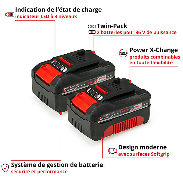 Batterie Einhell Power X-Change 18V - 4,0Ah vendue par 2
