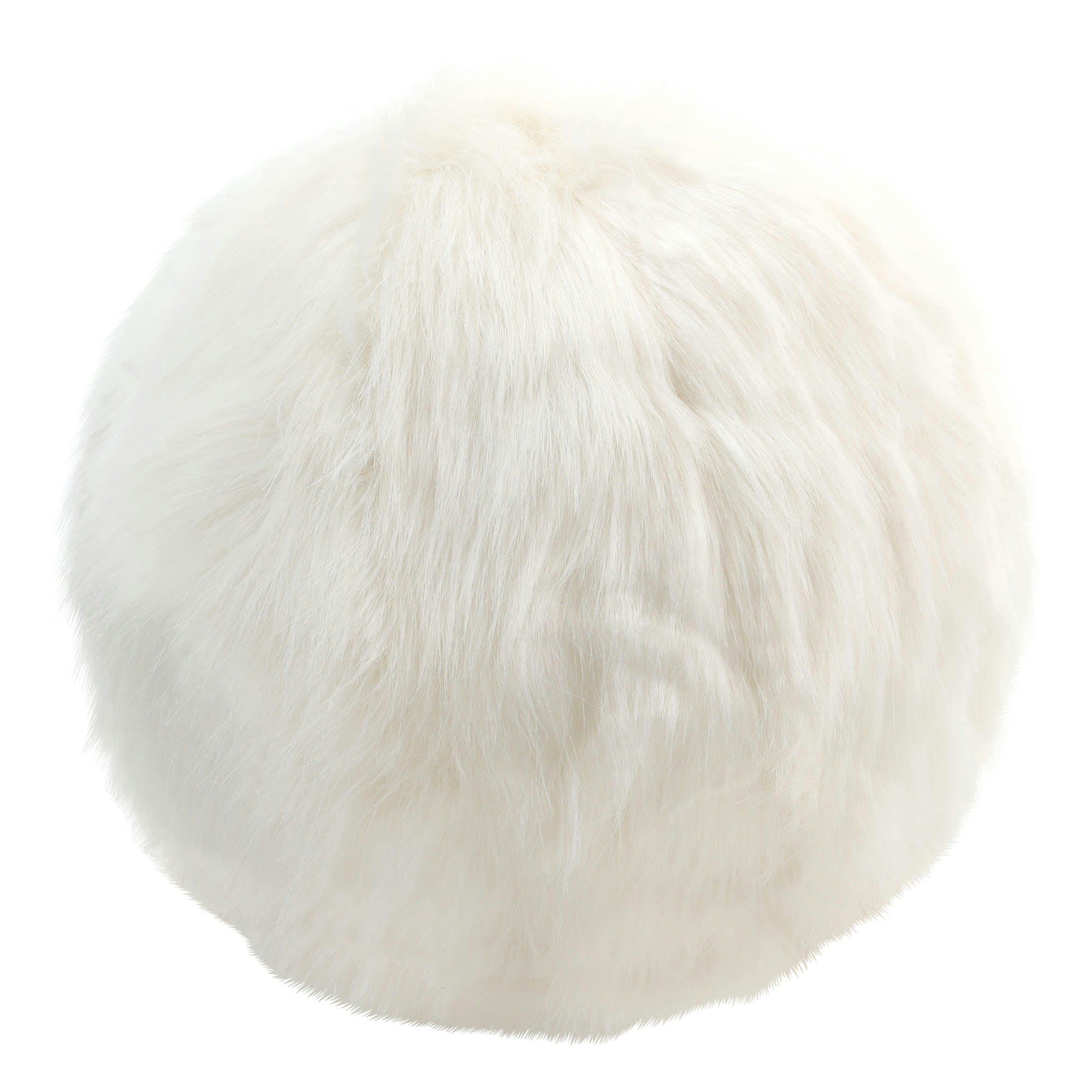 - Lot de 2 coussins ronds en fausse fourrure crème