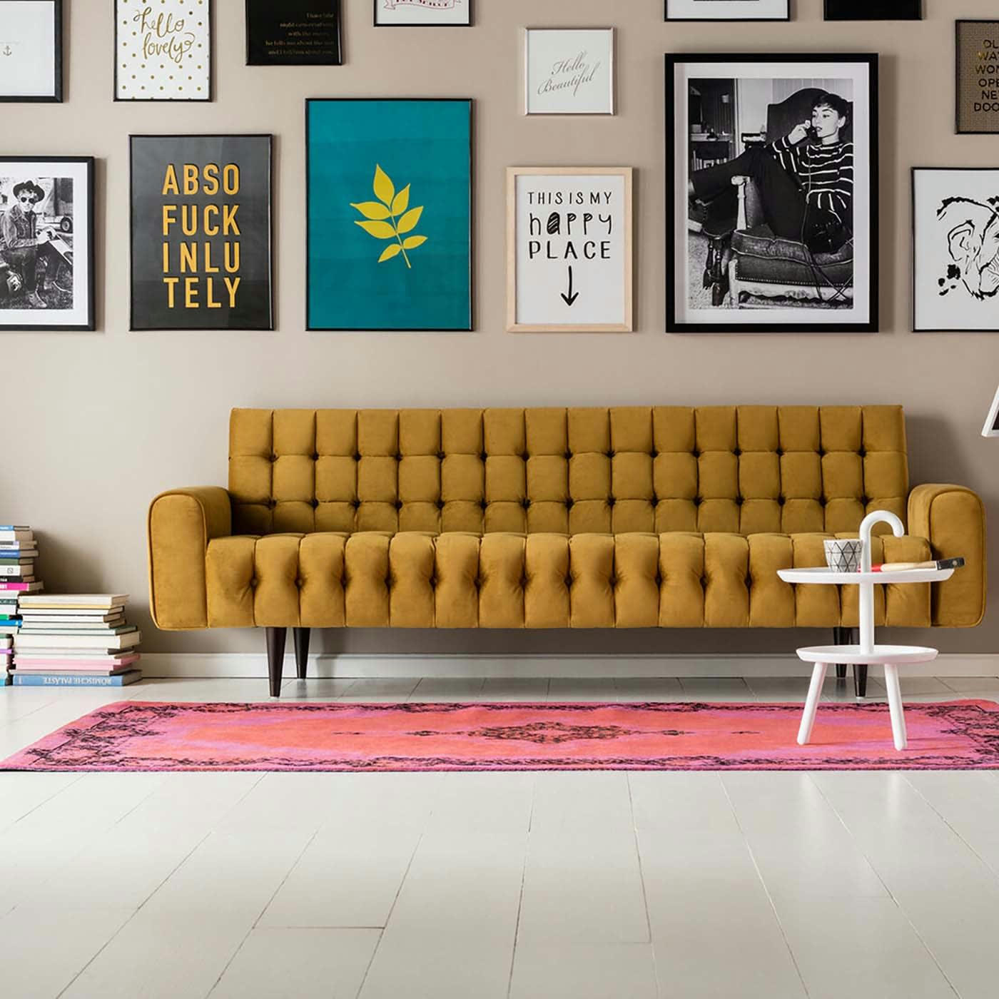 MILCHBAR - Canapé 3 places en velours miel