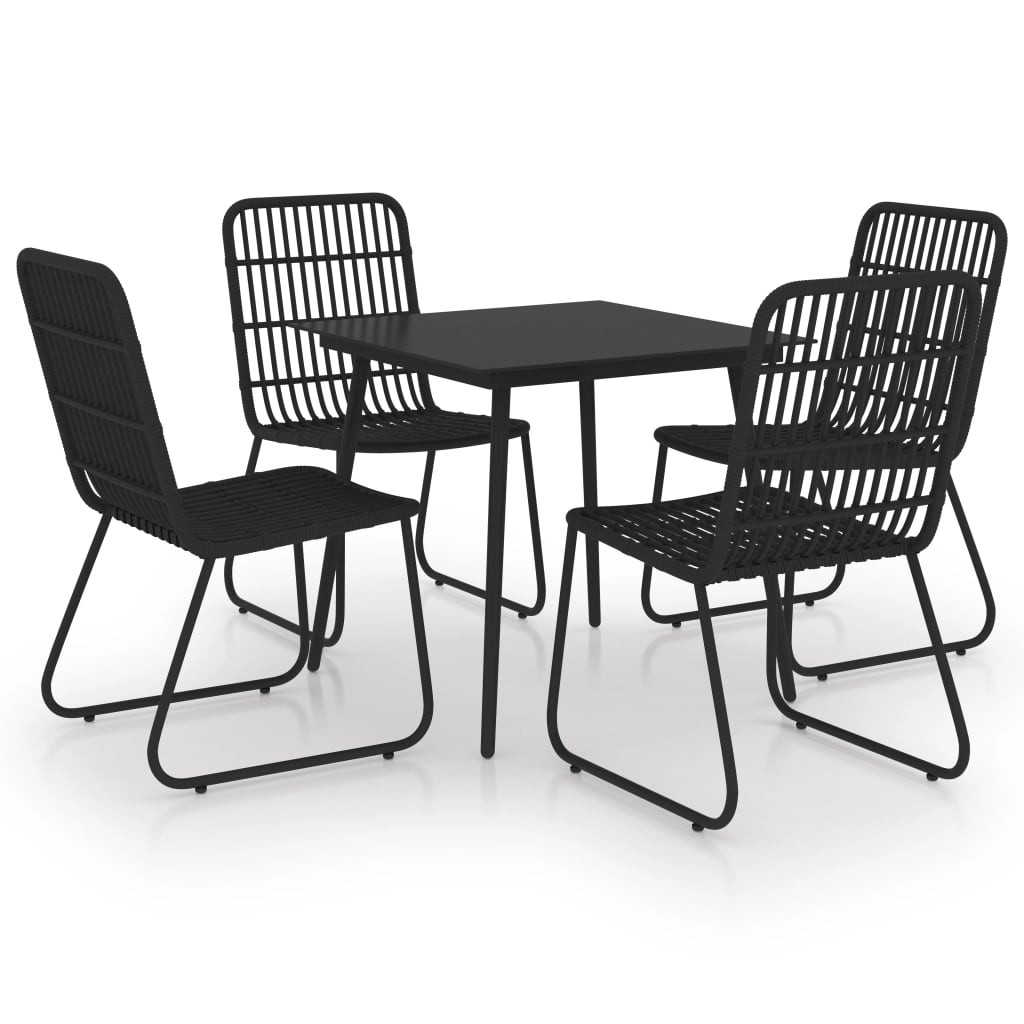 Zestaw mebli ogrodowych Czarny 80 cm table length Technorattan vidaXL