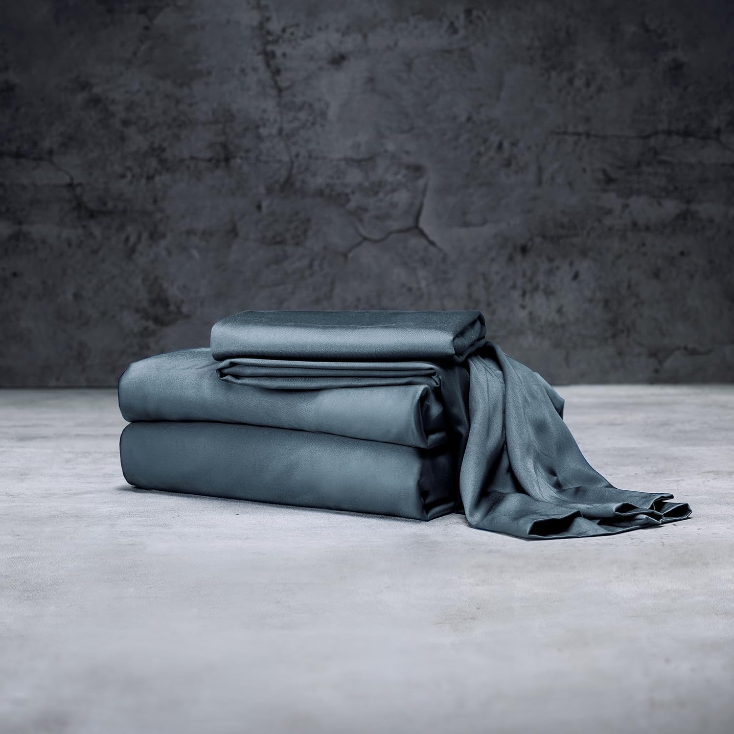 LUXOME Luxury Sheet Set | 100% Viscose from Bamboo | King Size - Ocean | Deep Pockets | 4-Piece Set (Fitted, Flat, 2 Pillowcases)
