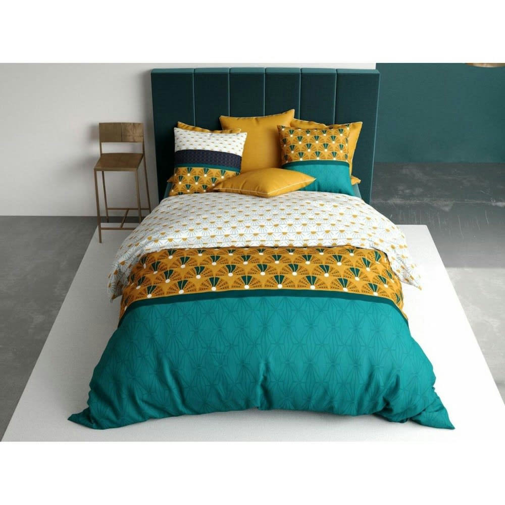 MADRA - Parure de couette 100% coton 57 fils imprimée 240x220 2 taies