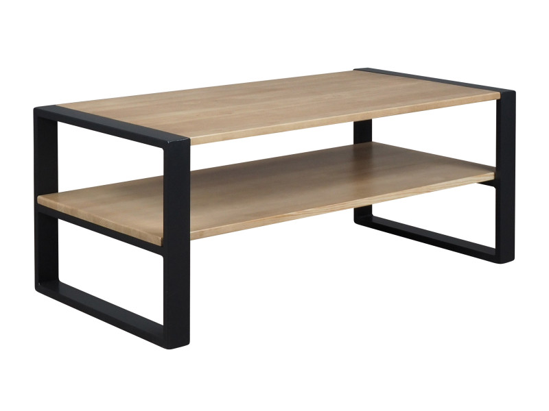 Ława z półką 112 cm drewniana AVANGARDA, kolor dębowy