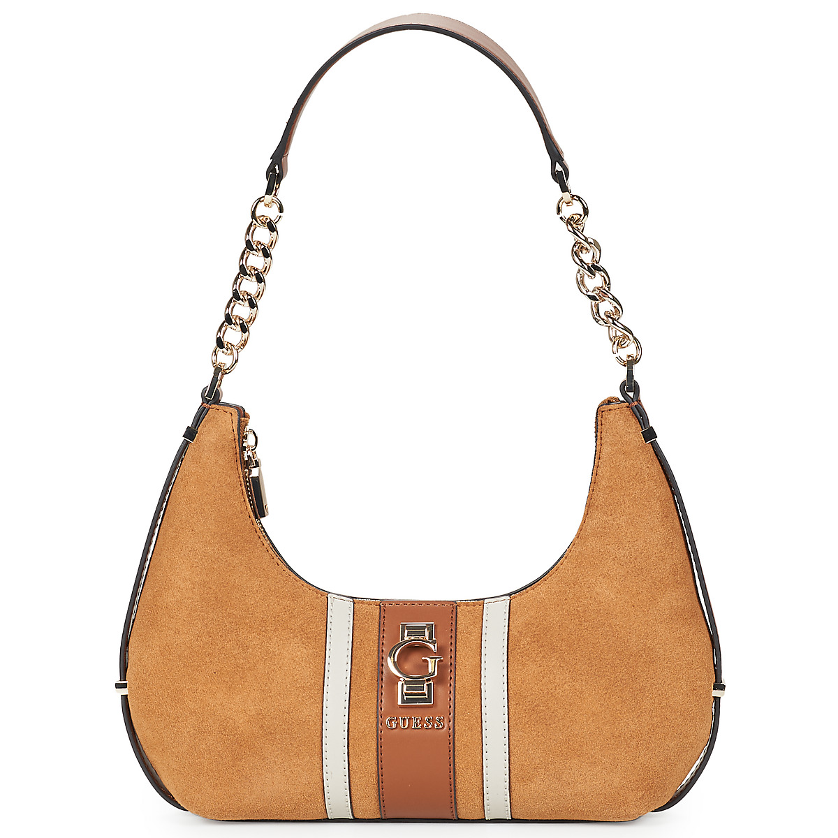 Guess - ERENIA TOP ZIP SHOULDER BAG - Cognac