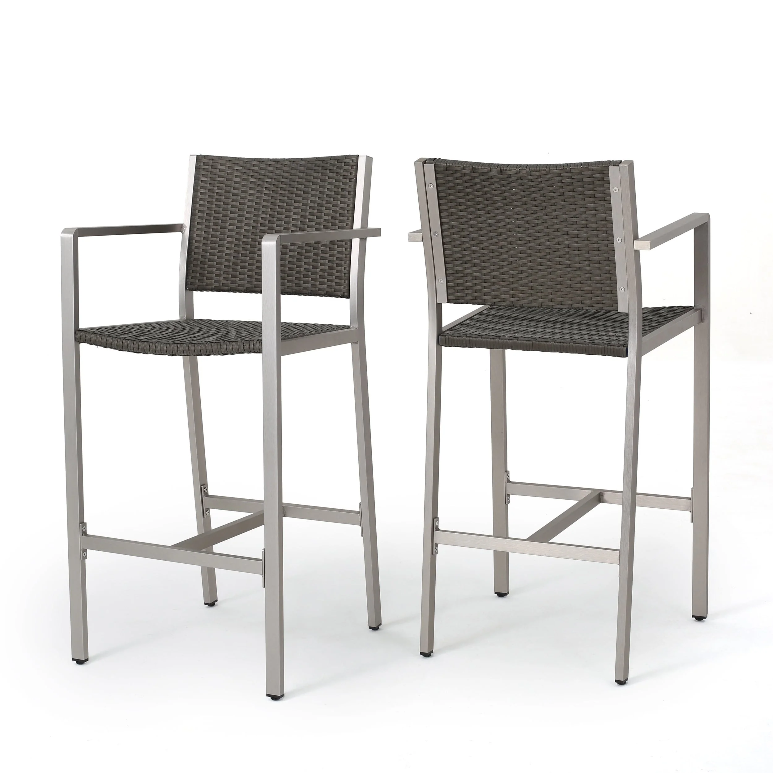 Cape Coral Outdoor Wicker Barstool (Set of 2) by Christopher Knight Home