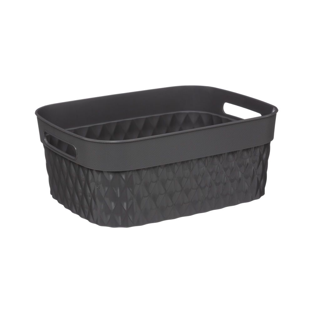 Cesto de arrumação retangular cinza
