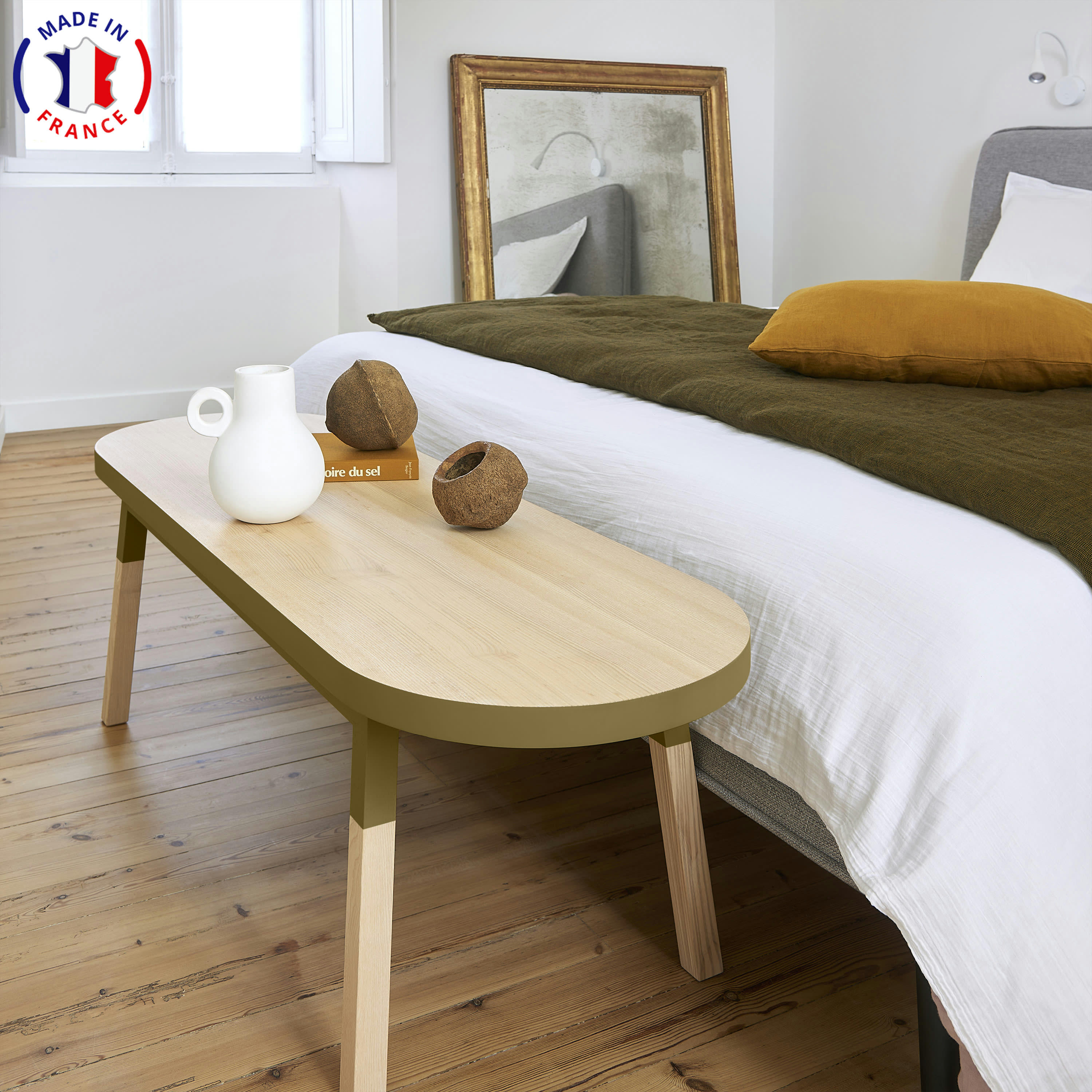 EGEE - Bout de lit banc 140 cm, 100% frêne massif