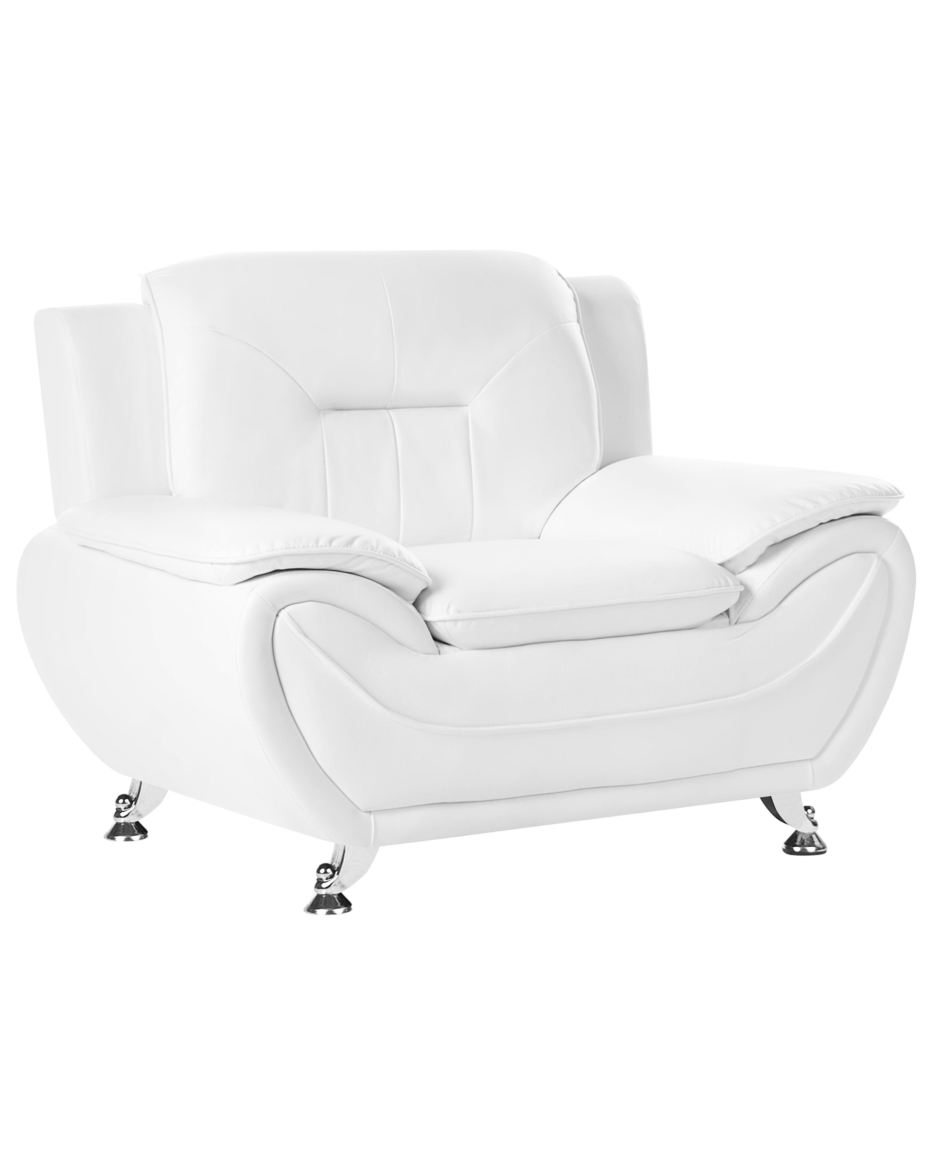 Living Room Set 6 Seater LEIRA Faux Leather White