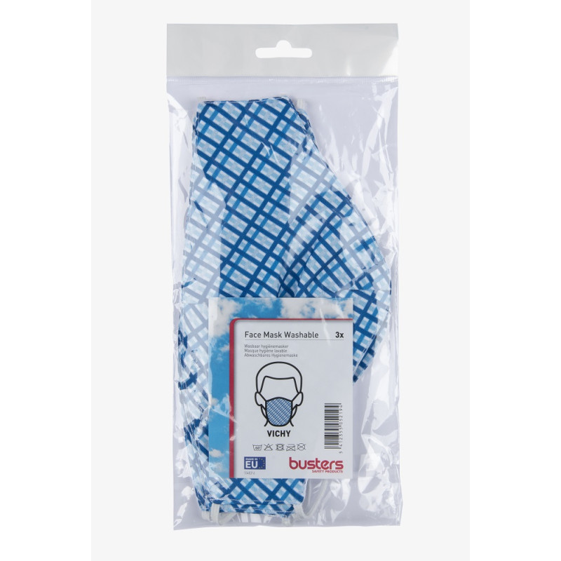 Masque en tissu Vichy 3 pièces