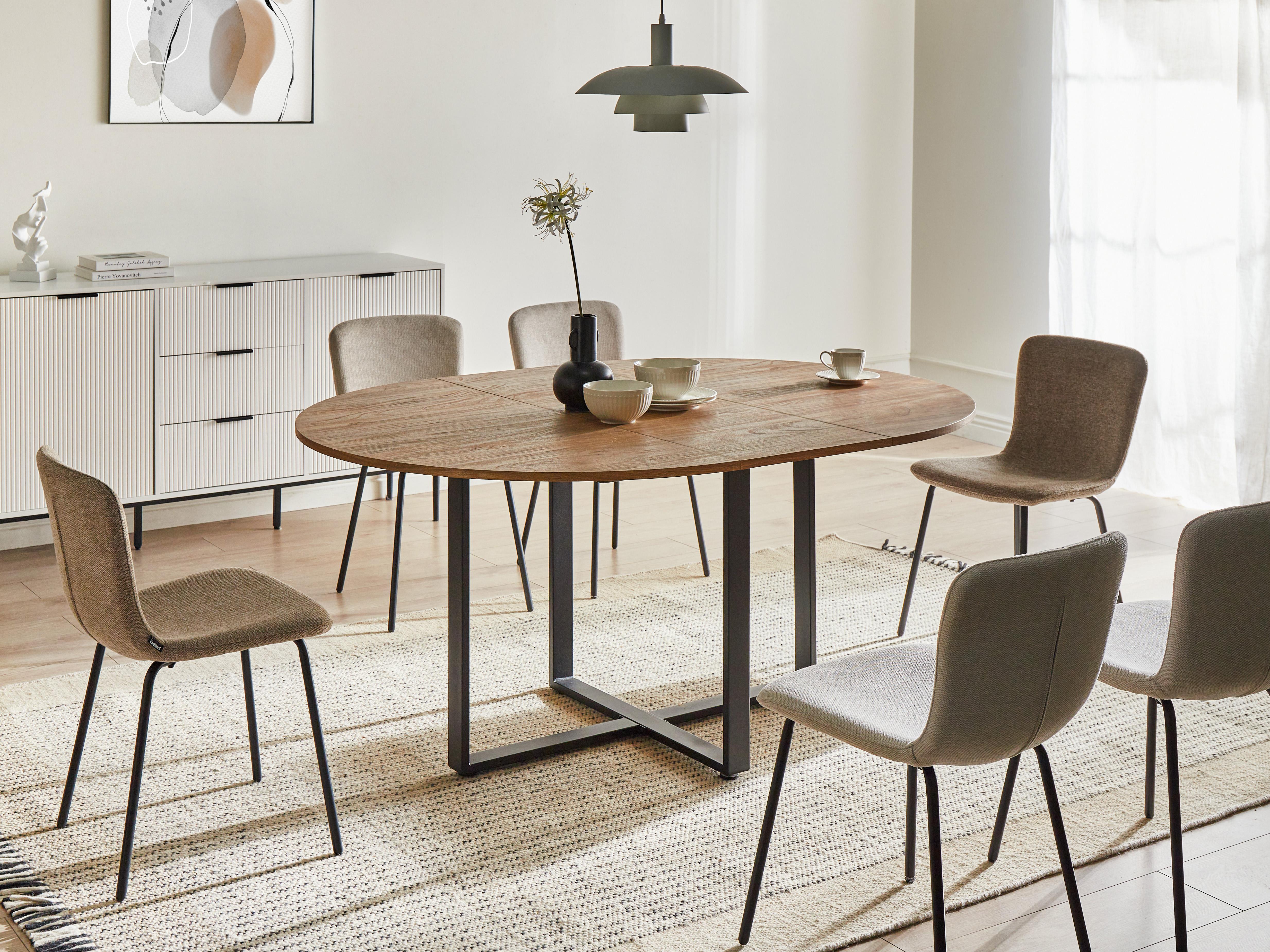 Dining Table ALEXANDRINA Brown 120/160 cm 120 cm