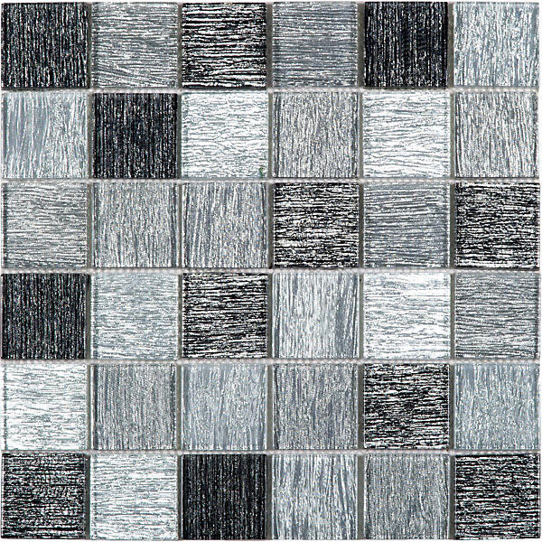 Mosaique de Verre 4.8X4.8 Gris - vendu par plaque de 30X30 cm -