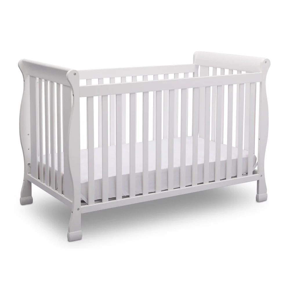 Delta Children Riverside 4-in-1 Convertible Crib, Bianca White