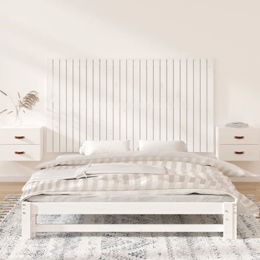 NNEVL Wall Headboard White 159.5x3x90 cm Solid Wood Pine