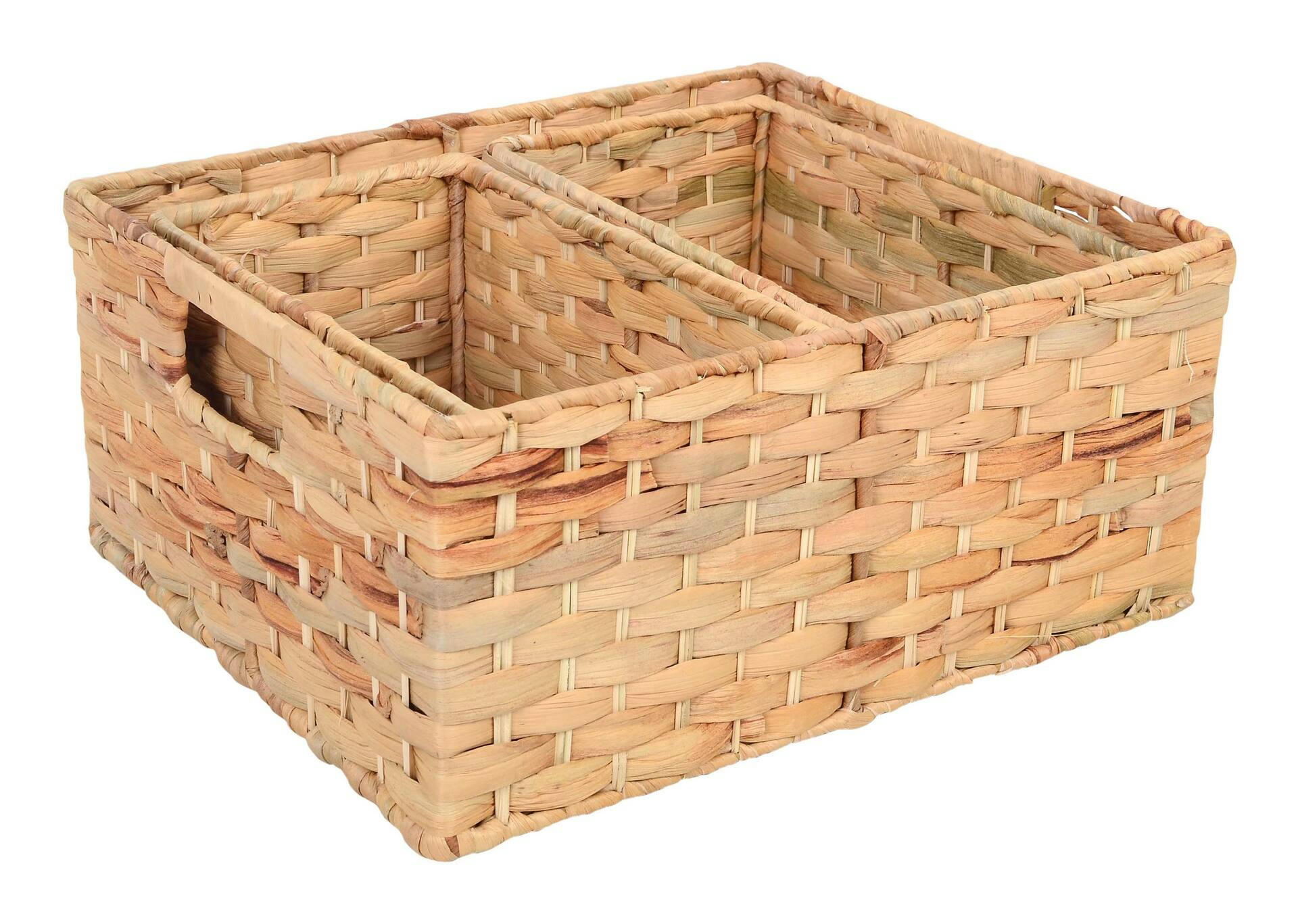 CANVAS Mimico Rectangular Woven Natural Material Basket Set, 3-pk