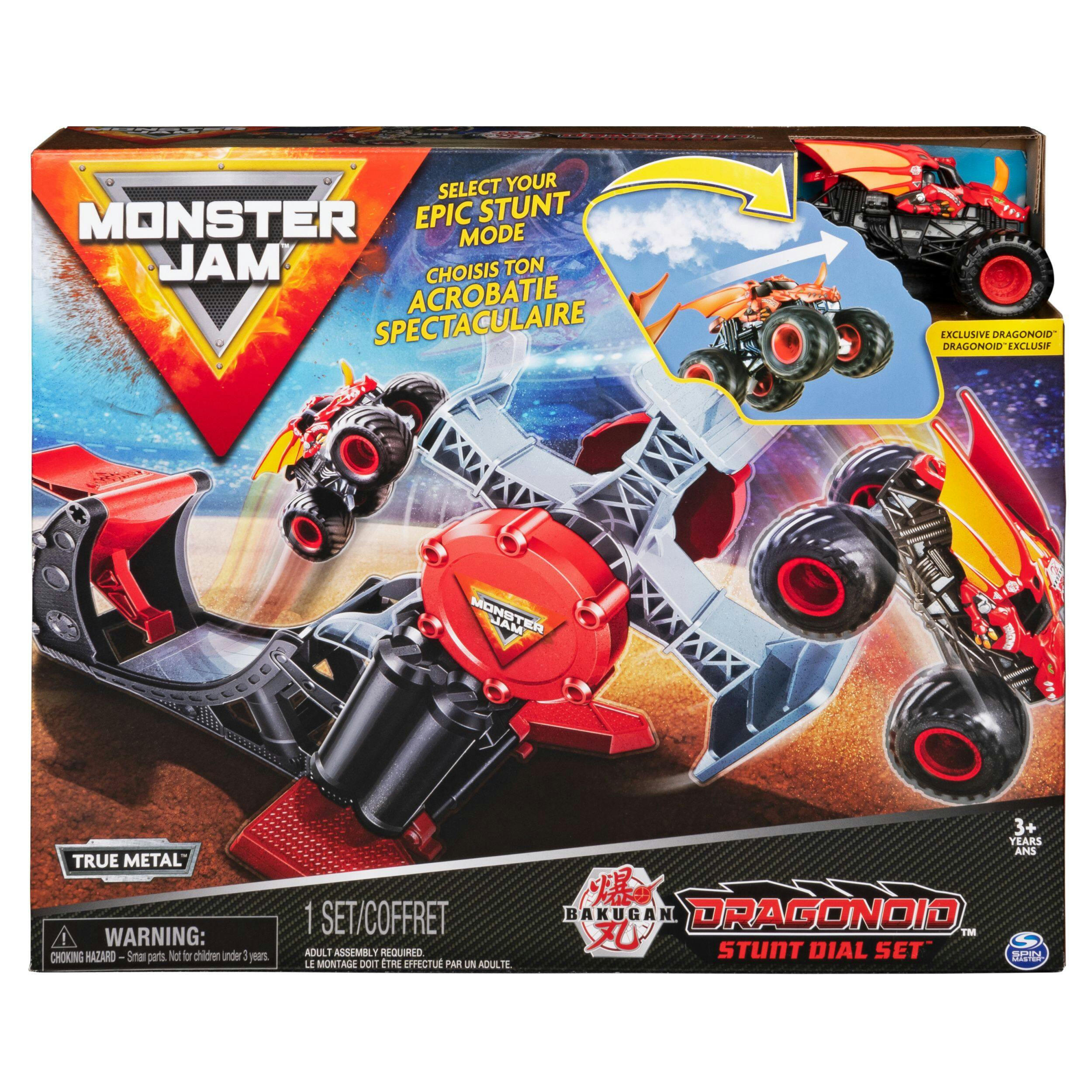 Monster Jam Official Bakugan Dragonoid Stunt Dial Playset with Exclusive 1:64 Scale Dragonoid Die-Cast Monster Truck, Age 14+