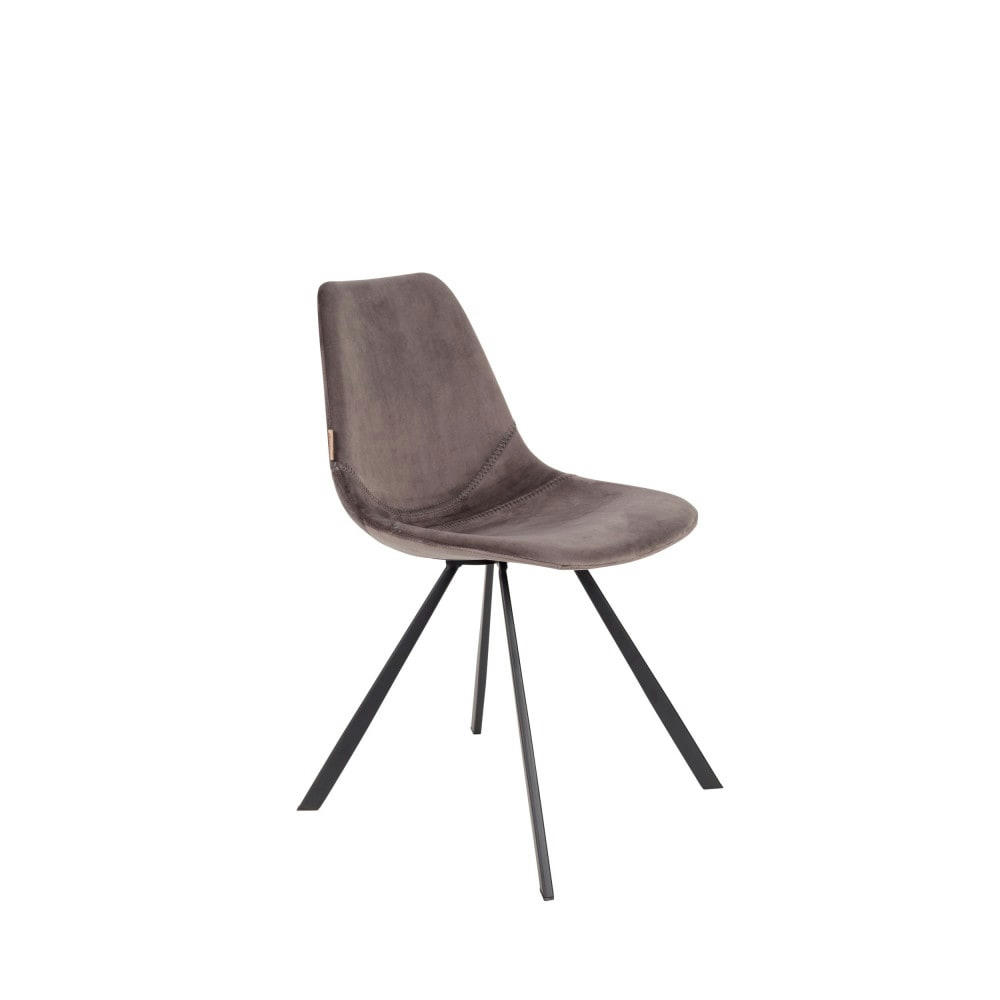 FRANKY - 2 chaises en velours gris
