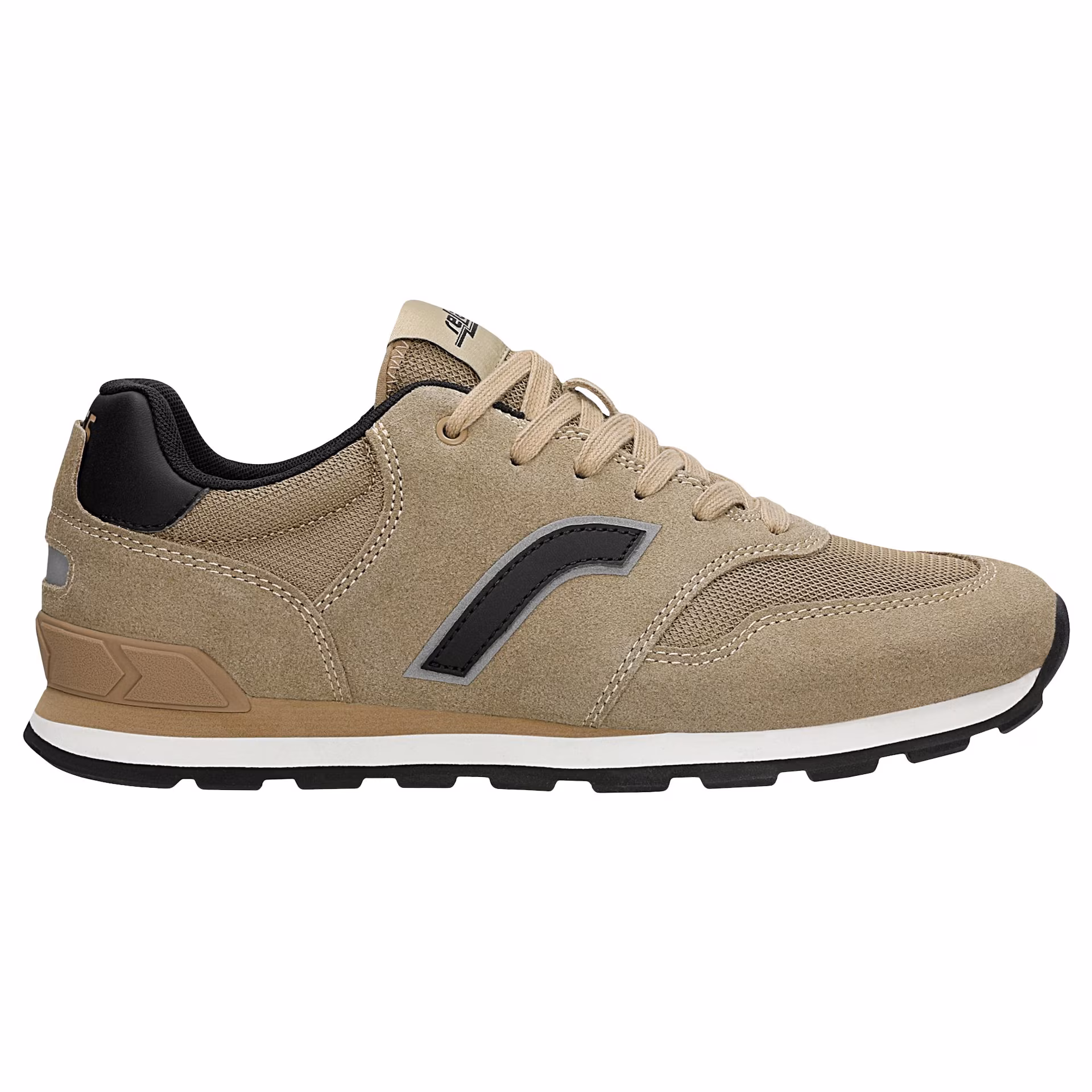 Beżowe sneakersy RELAKS unisex z czarnymi elementami