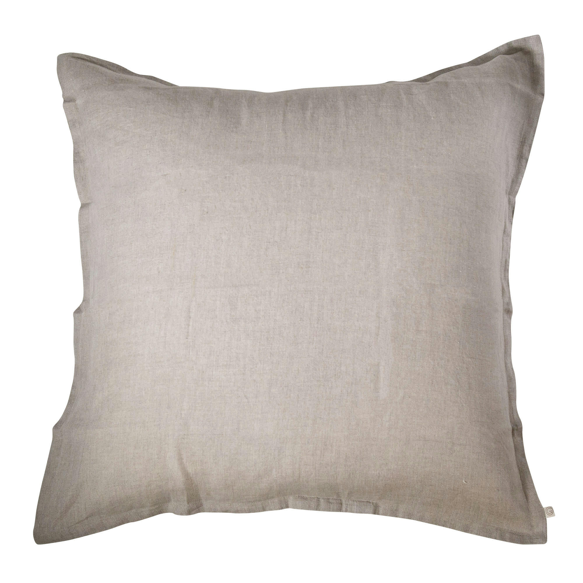 LES ESSENTIELS - Taie d'oreiller en lin lavé beige foncé 65x65