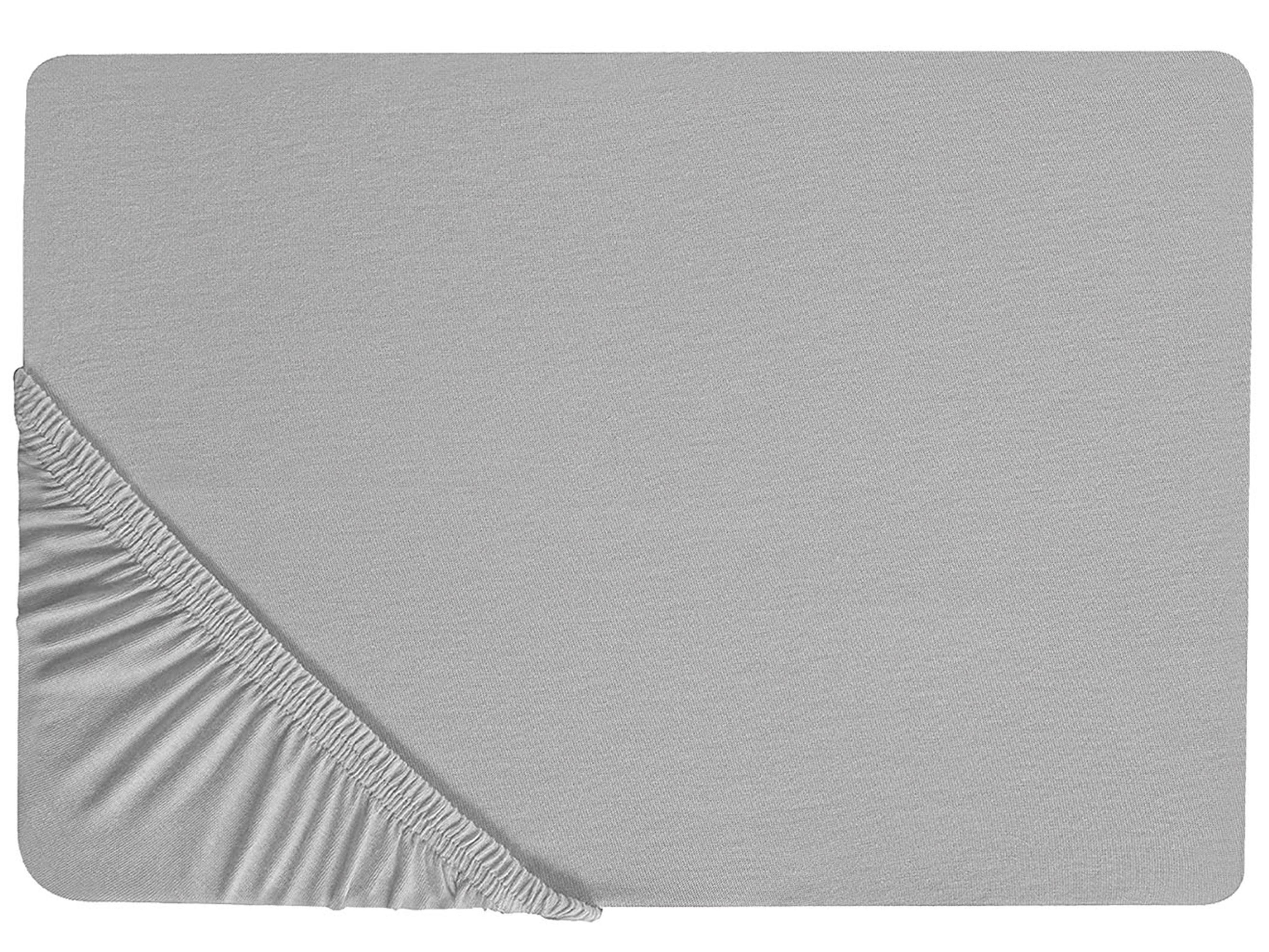Fitted Sheet HOFUF Cotton 140 x 200 cm Light Grey