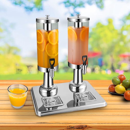 SOGA 6L Dual Stainless Steel Beverage Dispenser with Ice Cylinder