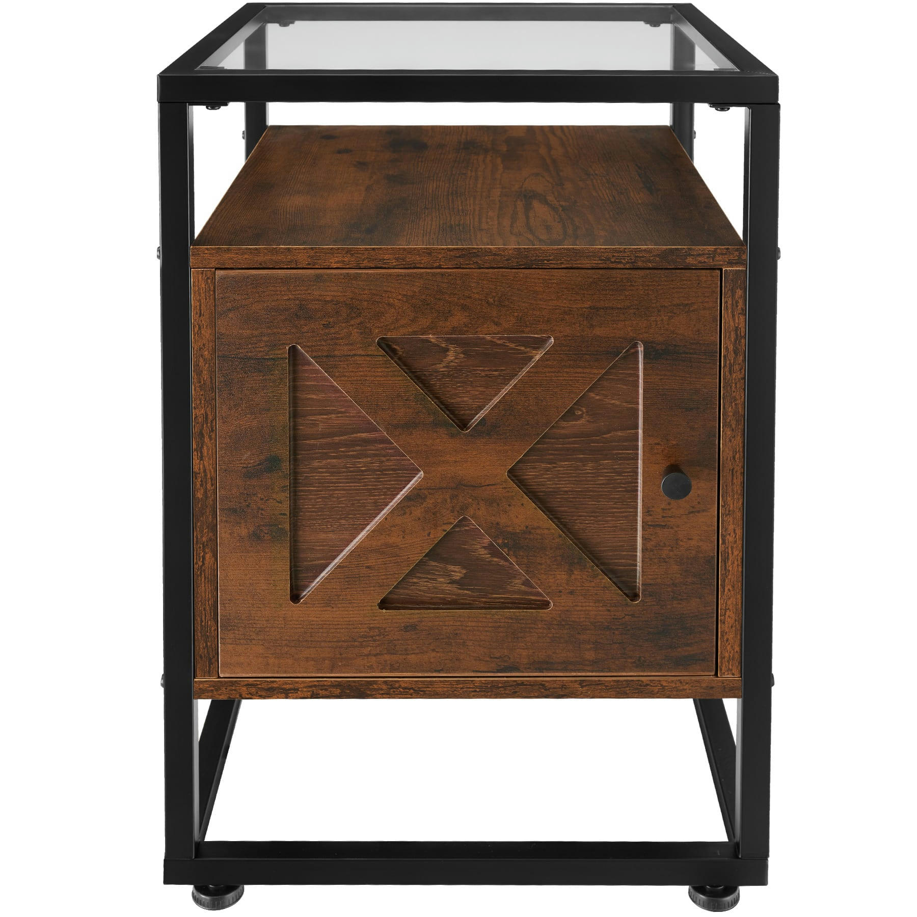 - Table de chevet Style industriel Bois foncé industriel, rustique