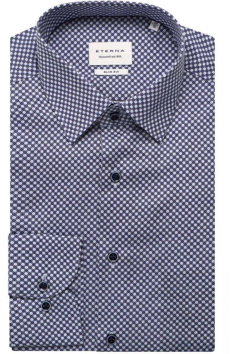 ETERNA Slim Fit Hemd blau, Bedruckt (extra langer Arm)