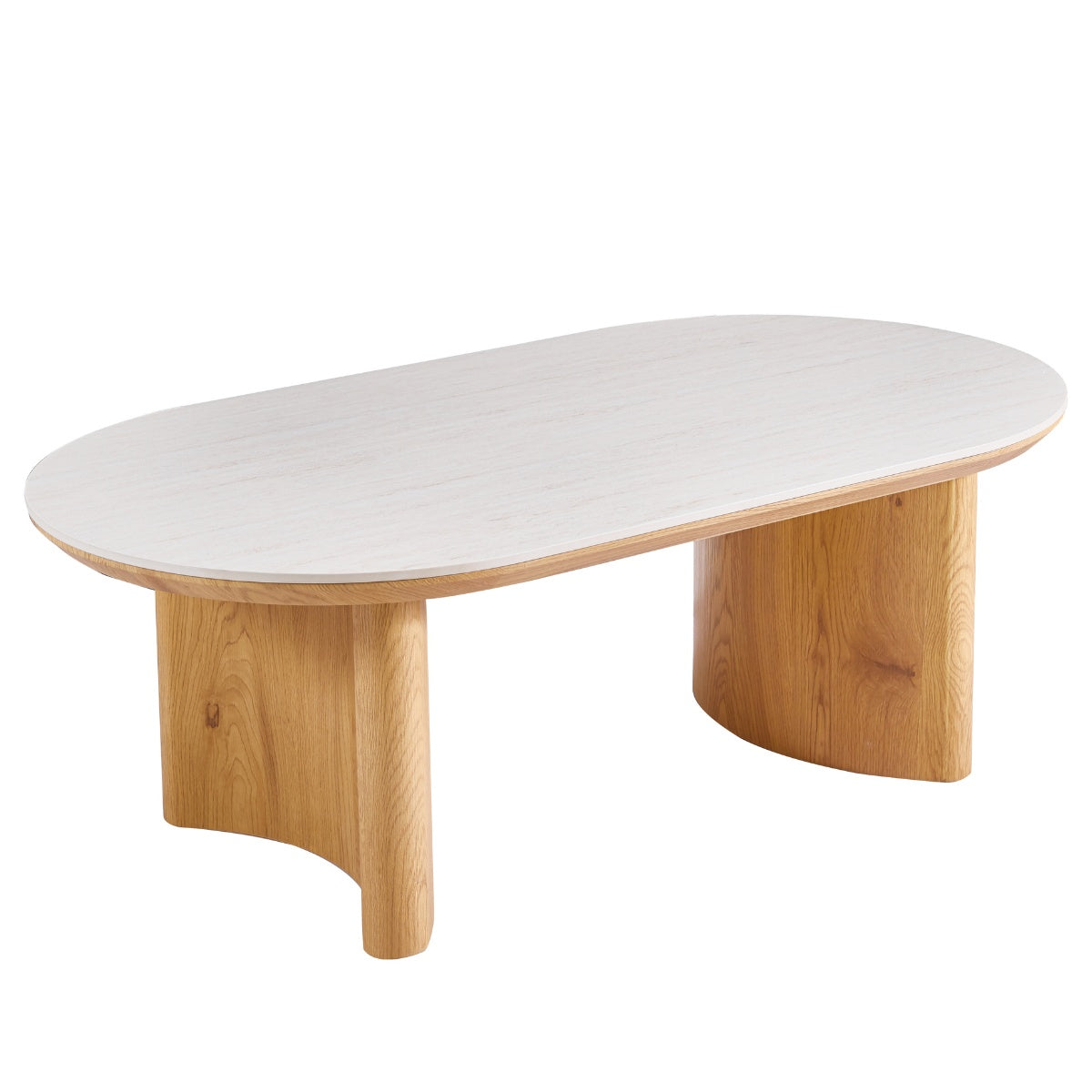 DÉJA Living Salontafel Ember - Ovaal Naturel Keramiek - 130x70x40cm