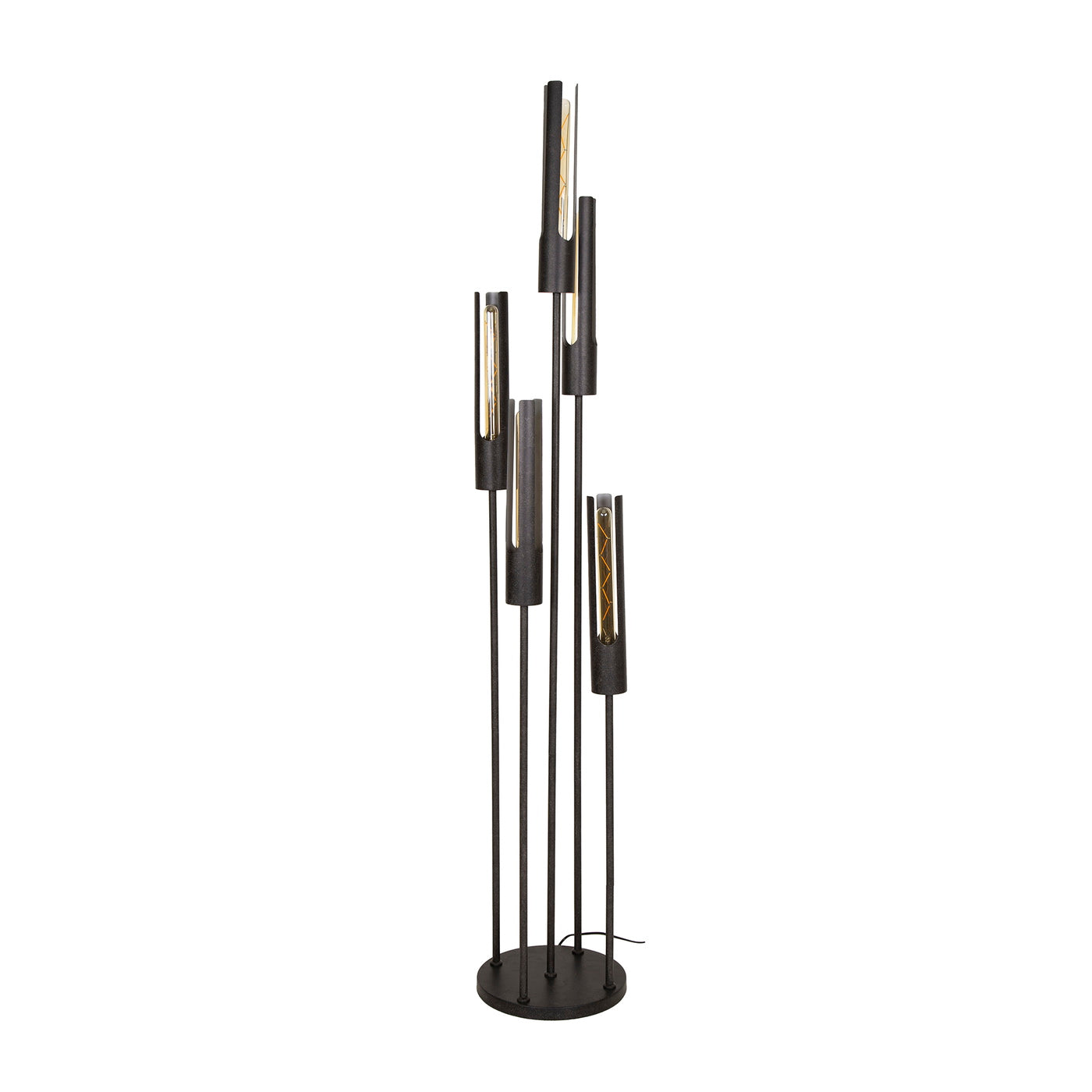 Giga Meubel Vloerlamp Tube - Zwart Metaal - 5-Lichts - 30x30x176cm