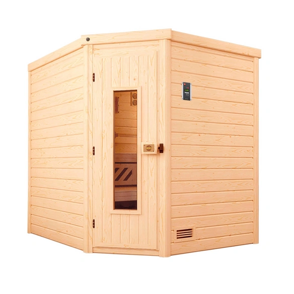 Massivholzsauna »TURKU«, BxHxT: 198 cm x 205 cm x 198 cm