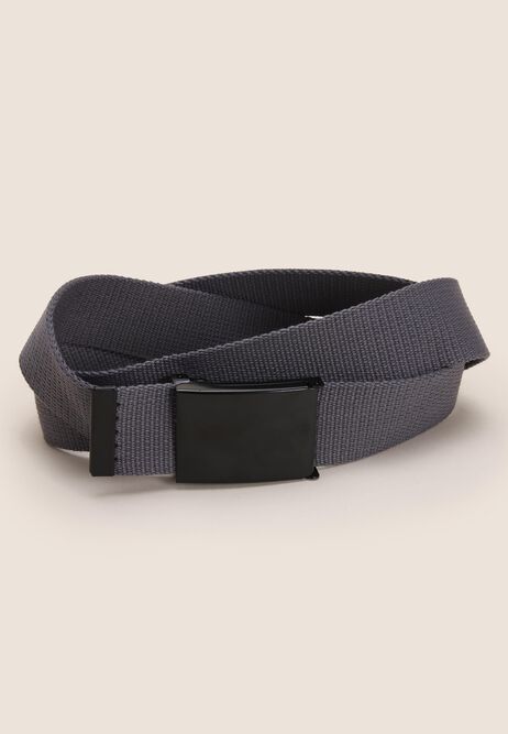Mens Grey Plain Webbing Belt