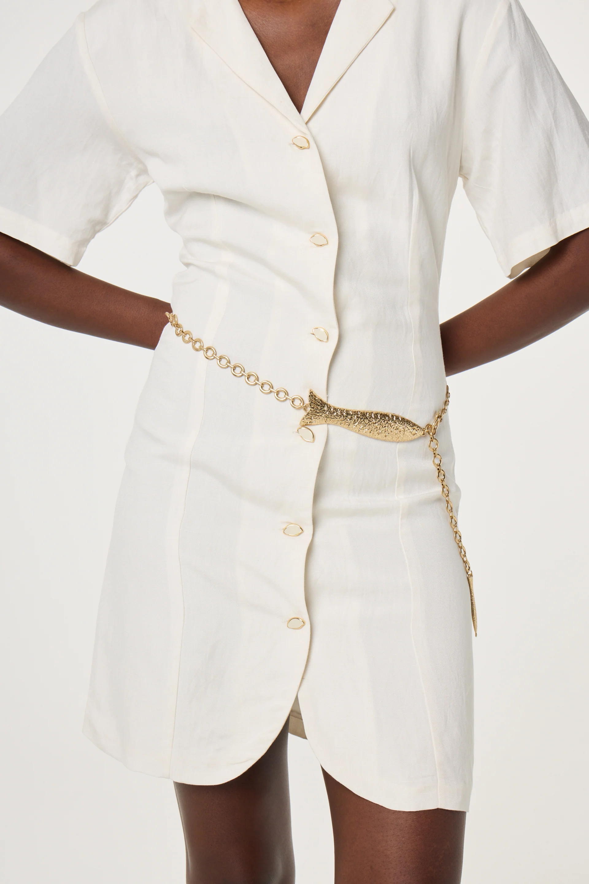 Pair Of Fishes Chain Belt | Metallic Gold