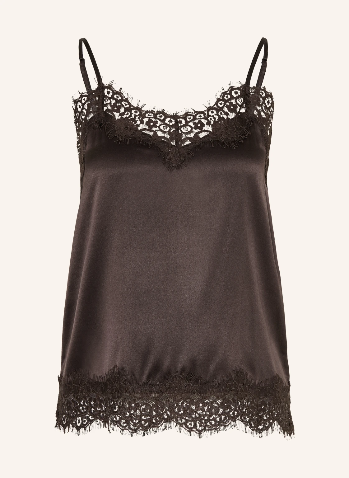 darling harbour Seidentop aus Satin mit Spitze