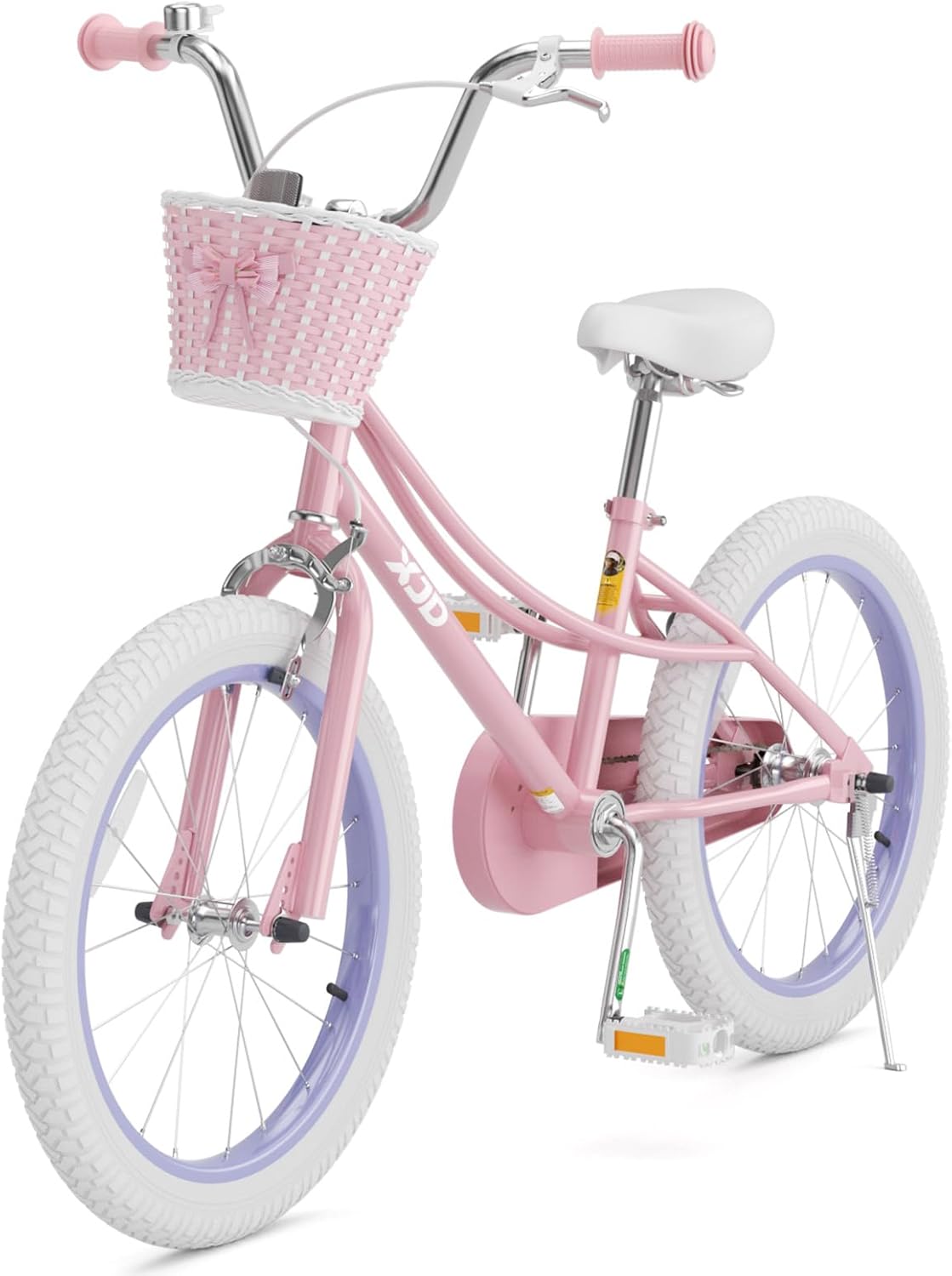 XJD Girls Bike for 3-12 Years Old Girls, 12 14 16 20 Inch Kids Bike with Training Wheels, Adjustable Seat Height, Coaster Brake, Streamers Basket