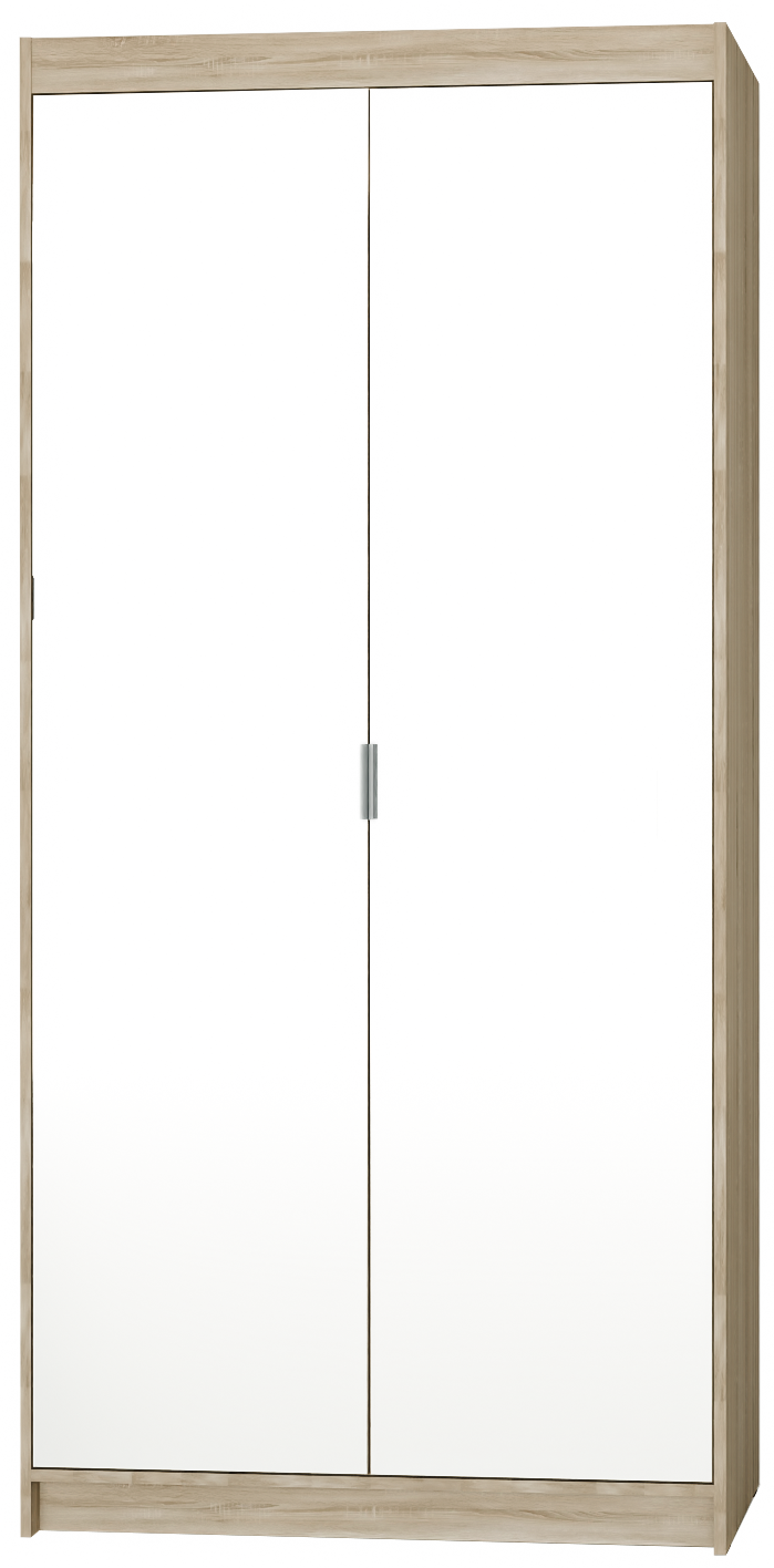 Szafa HELENA 90 cm z lustrem dąb Sonoma dwudrzwiowa -elegancka,funkcjonalna
