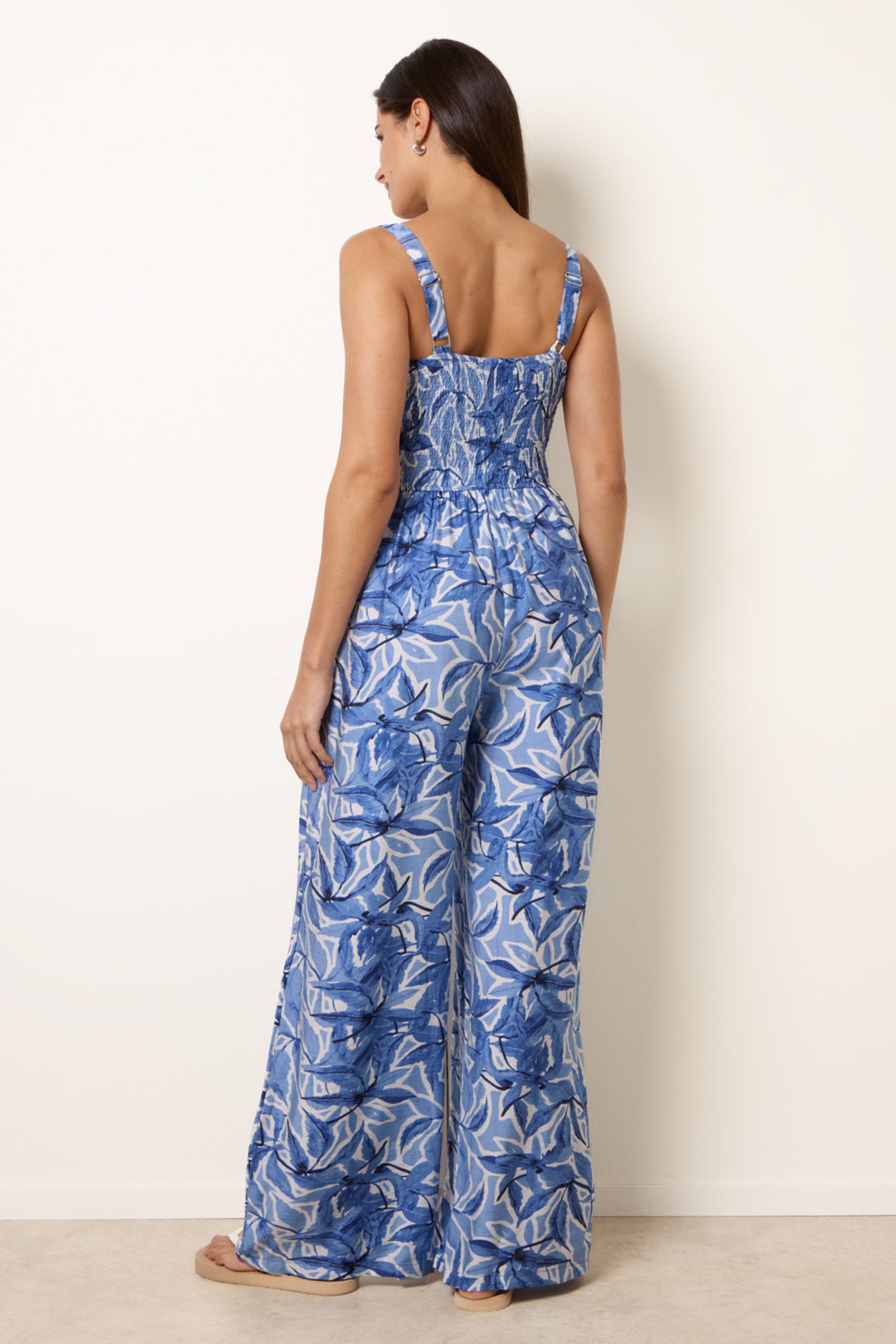 Blue Vanilla Blue Tie Front Jumpsuit