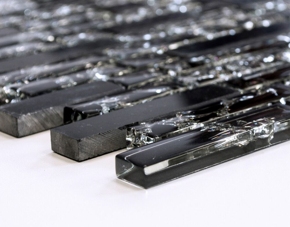 MOSAIKK INTERLOCK CRYSTAL/STONE MIX BLACK XIC V1328
