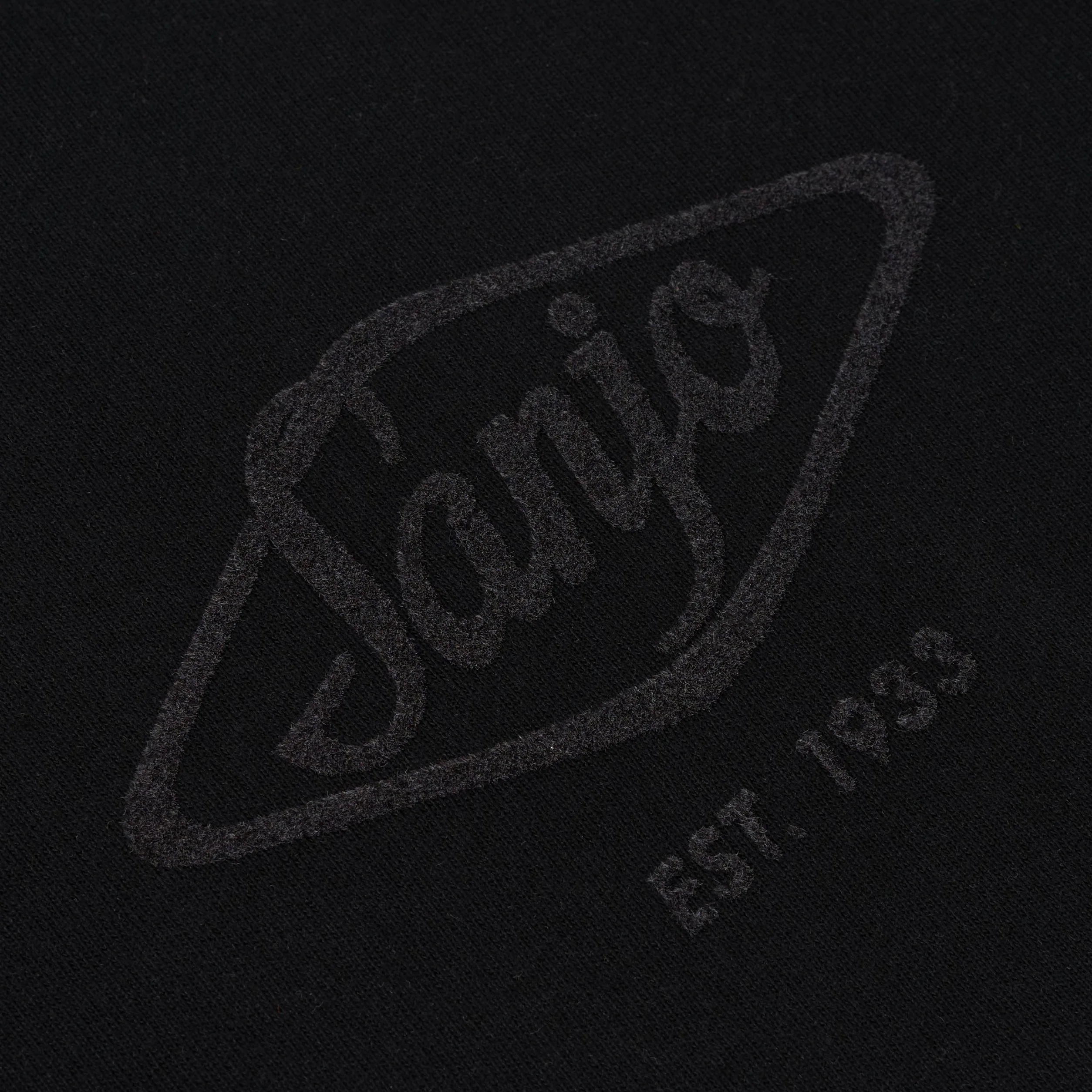 Sanjo Flocked Logo T-shirt // All Black