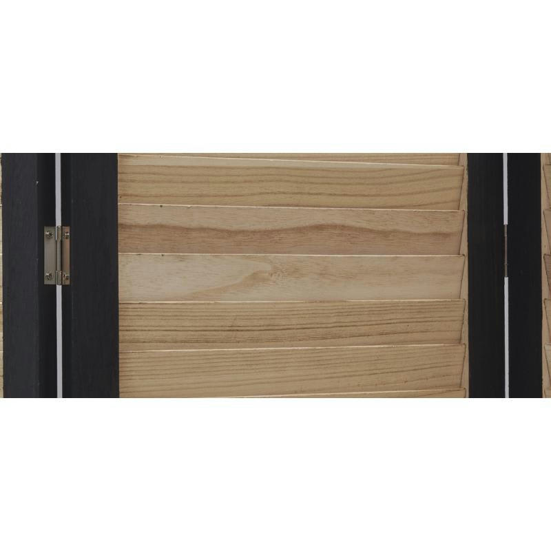 - Paravent en bois naturel et noir 4 panneaux
