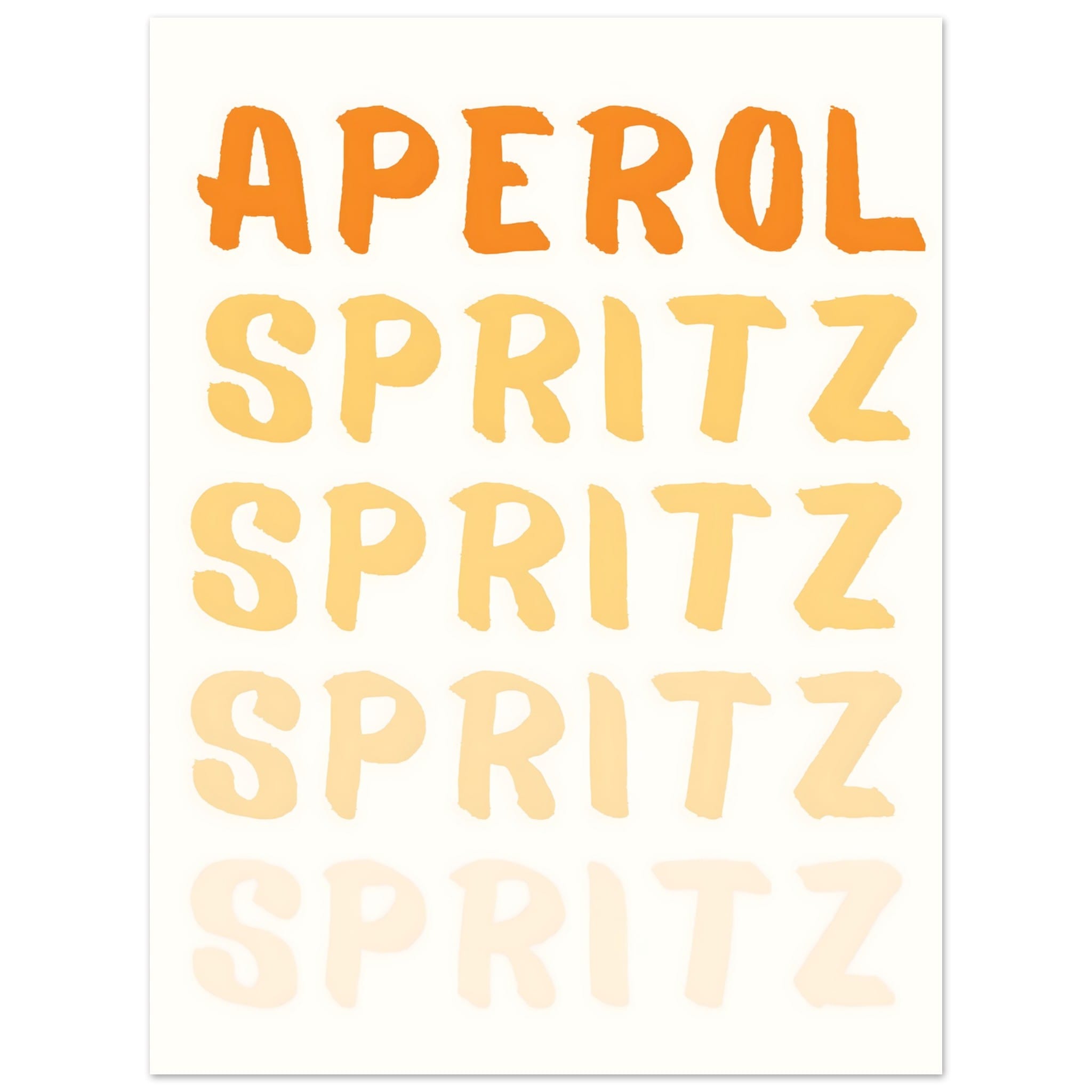 Artfulprints Poster Aperol Spritz - Written  - 30x40 cm - Oranje