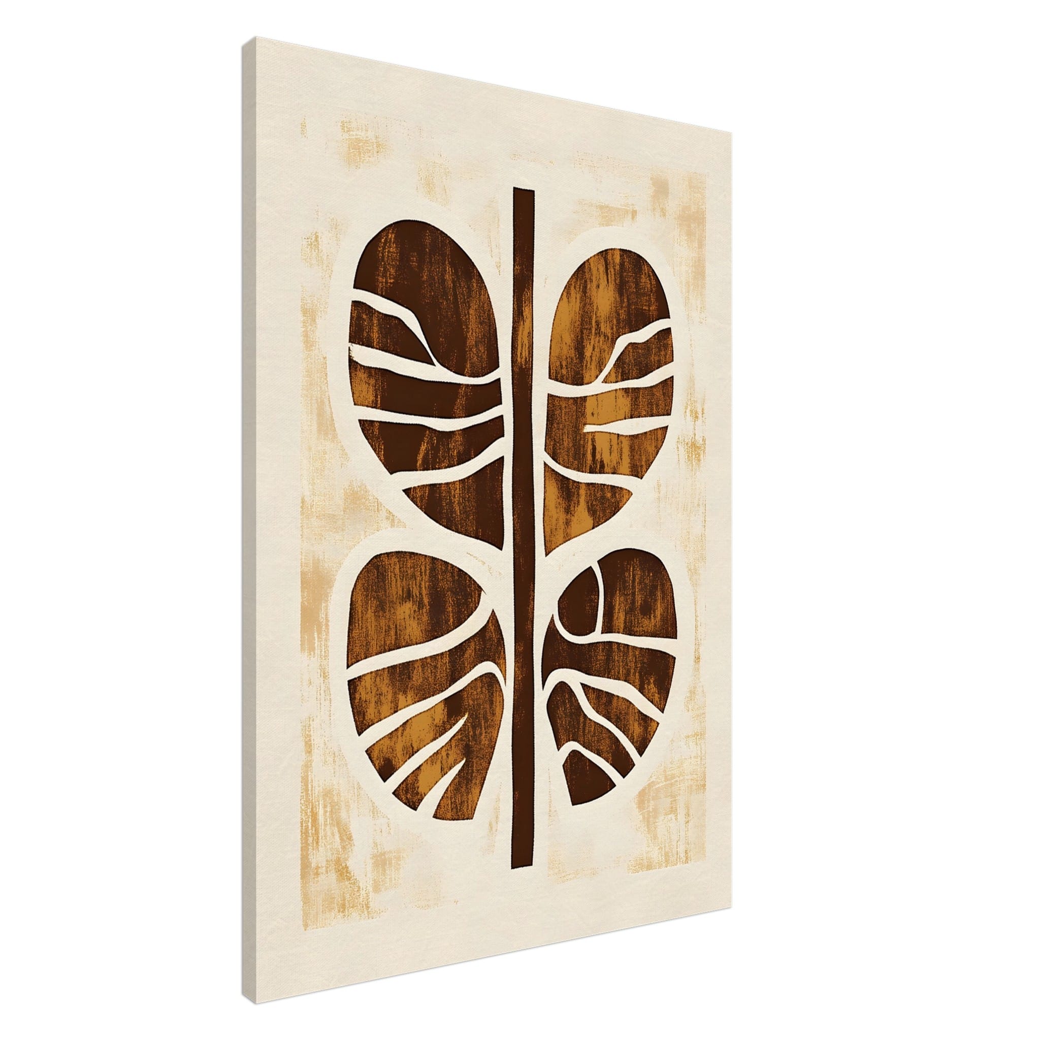 Artfulprints Canvas Boho – Rooted form canvas - 75x100 cm - Bruin