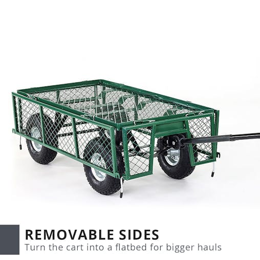 NNEDPE Garden Cart with Mesh Liner Lawn Folding Trolley