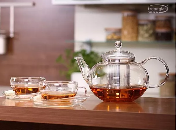 Czajnik 1,2L szklany z zaparzaczem stalowym Trendglas - MIKO 4E.102067