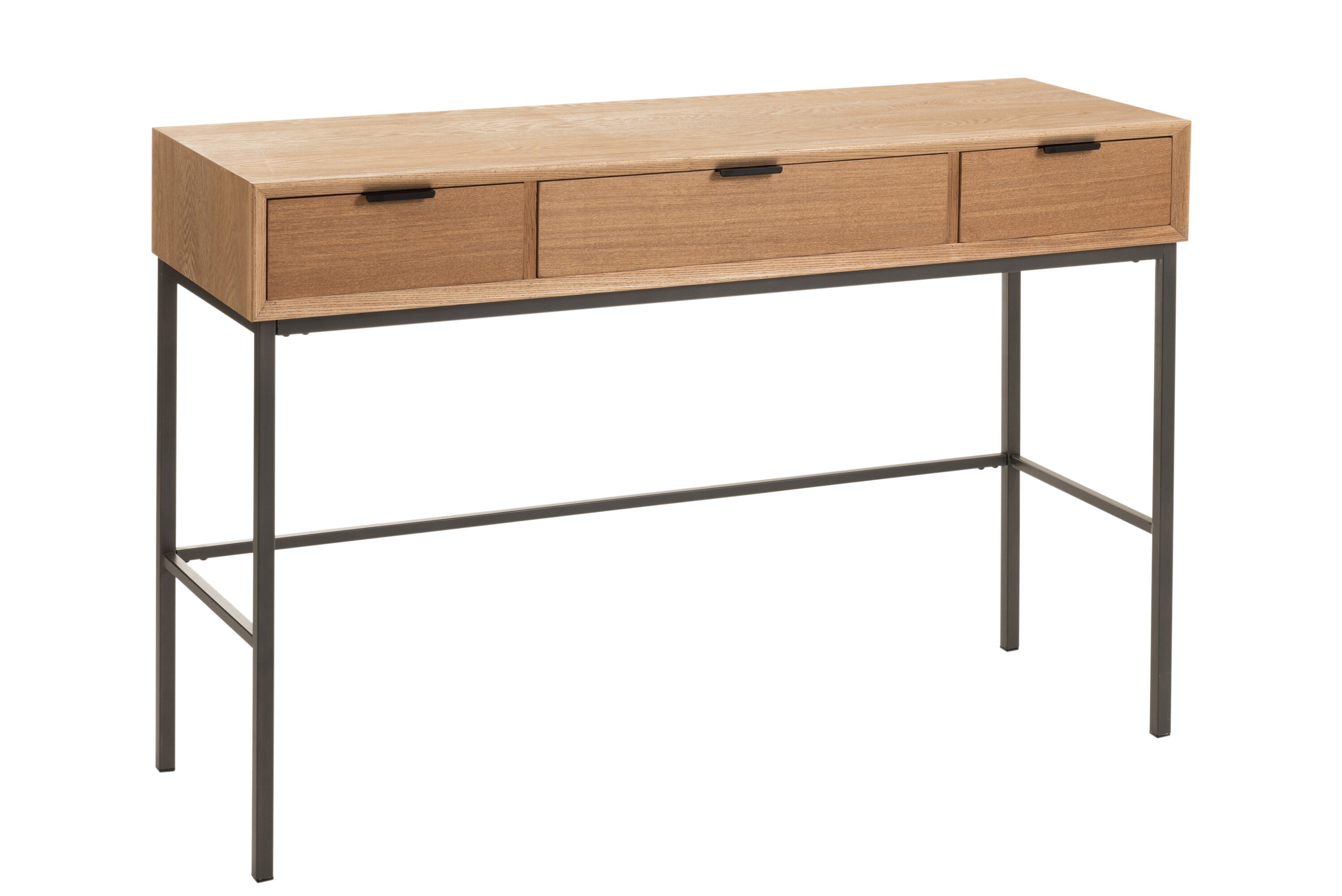 J-Line console 3 Laden - hout metaal - naturel
