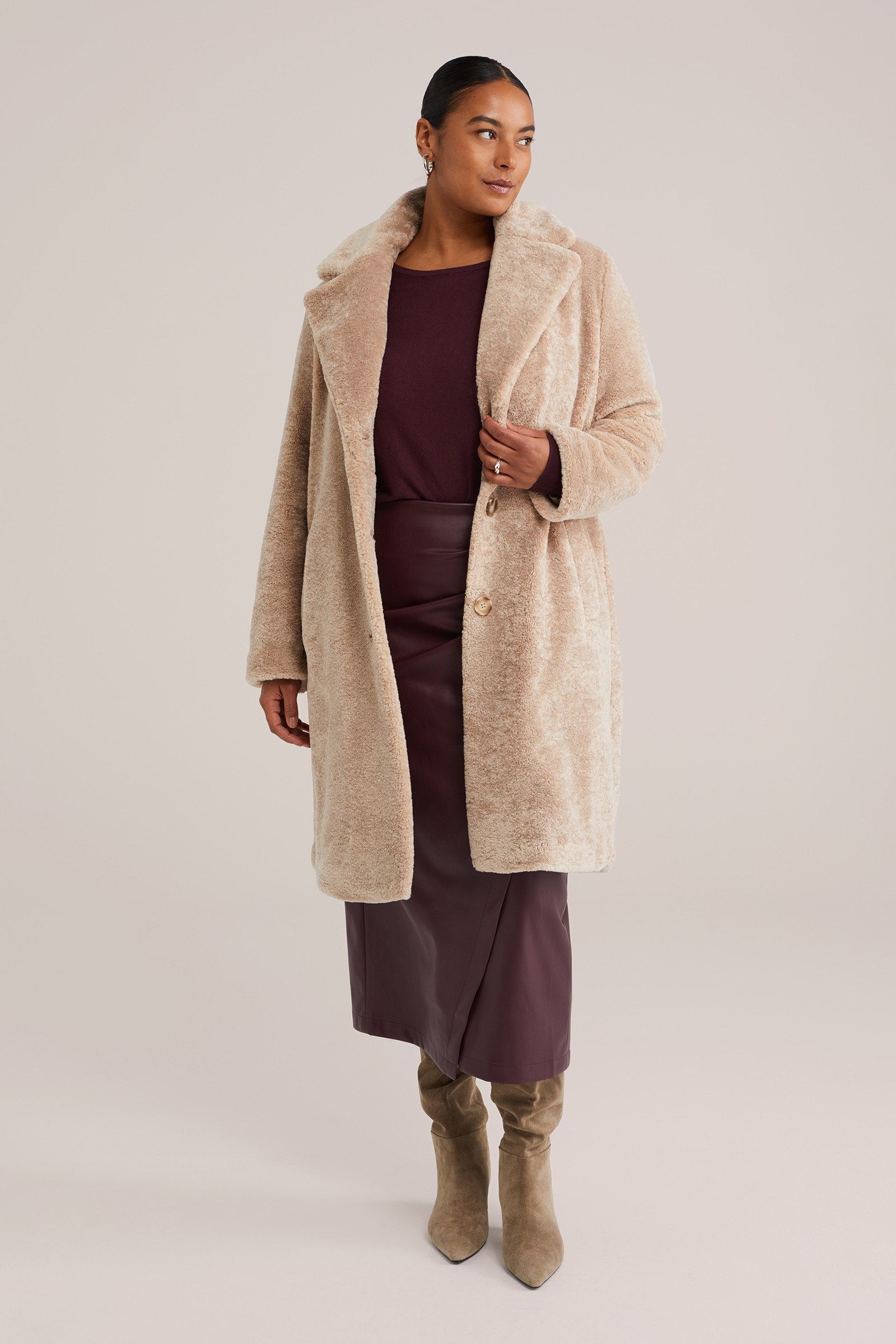 Dames jas van imitatiebond - Curve